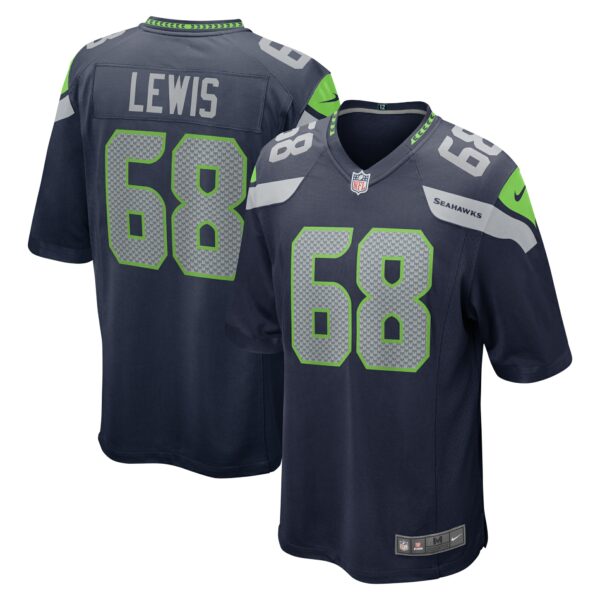 Men’s Seattle Seahawks Damien Lewis Nike College Navy Game Jersey