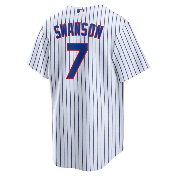 Men’s Chicago Cubs Dansby Swanson Nike White Replica Player Jersey