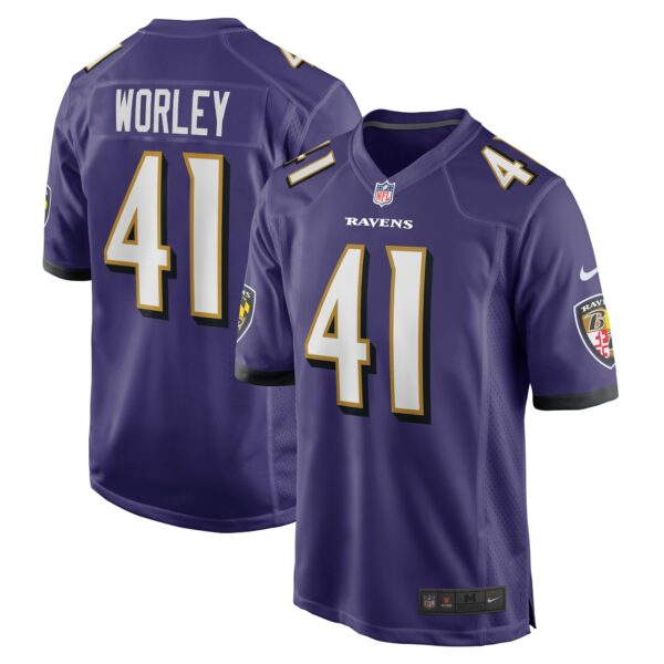 Men’s Baltimore Ravens Daryl Worley Nike Purple Game Player Jersey