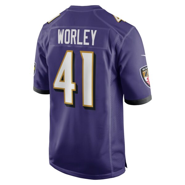 Men’s Baltimore Ravens Daryl Worley Nike Purple Game Player Jersey