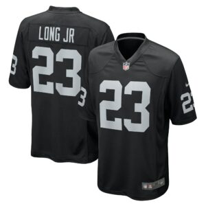 Men's Las Vegas Raiders David Long Jr. Nike Black Team Game Jersey