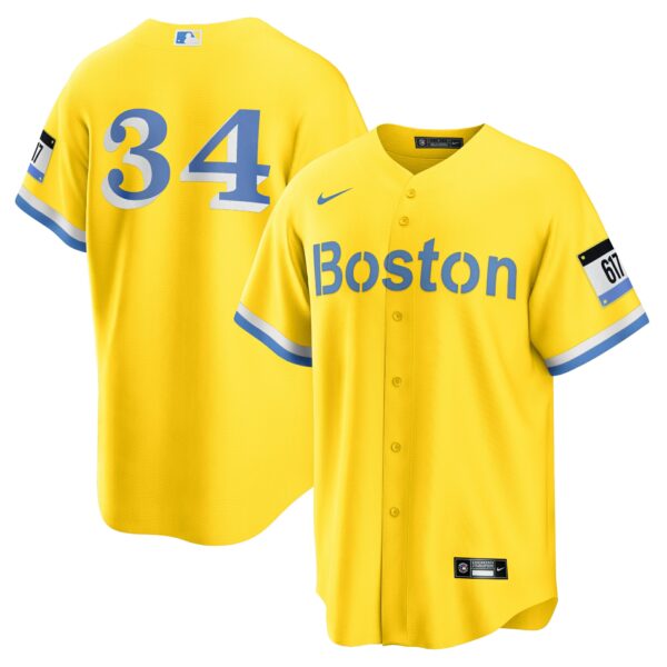 Men’s Boston Red Sox David Ortiz Nike Gold Retired Player City Connect Replica Jersey