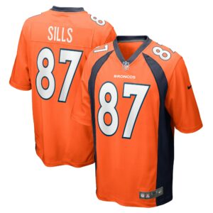 Men's Denver Broncos David Sills Nike Orange Team Game Jersey