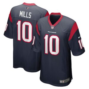 Men's Houston Texans Davis Mills Nike Navy Player Game Jersey