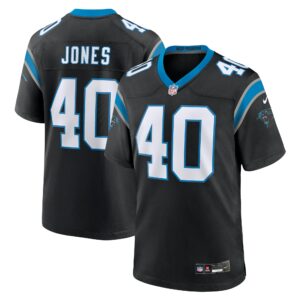 Men's Carolina Panthers Deion Jones Nike Black Game Jersey