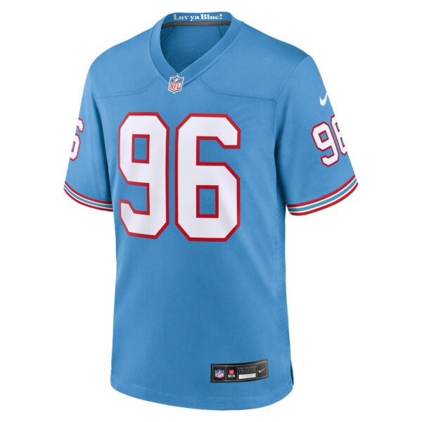 Men’s Tennessee Titans Denico Autry Nike Light Blue Oilers Throwback Player Game Jersey