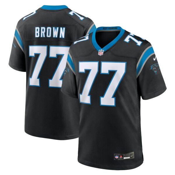 Men’s Carolina Panthers Deonte Brown Nike Black Team Game Jersey