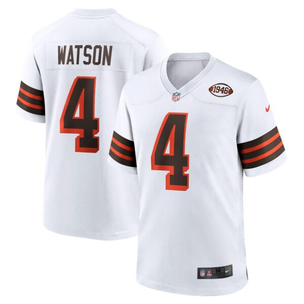 Men’s Cleveland Browns Deshaun Watson Nike White Alternate Game Jersey