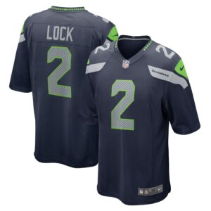 Men's Seattle Seahawks Drew Lock Nike College Navy Game Jersey