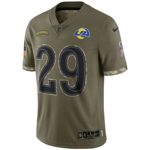 Men’s Los Angeles Rams Eric Dickerson Nike Olive 2022 Salute To Service Retired Player Limited Jersey