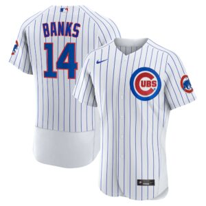 Men's Chicago Cubs Ernie Banks Nike White Home Authentic Retired Player Jersey