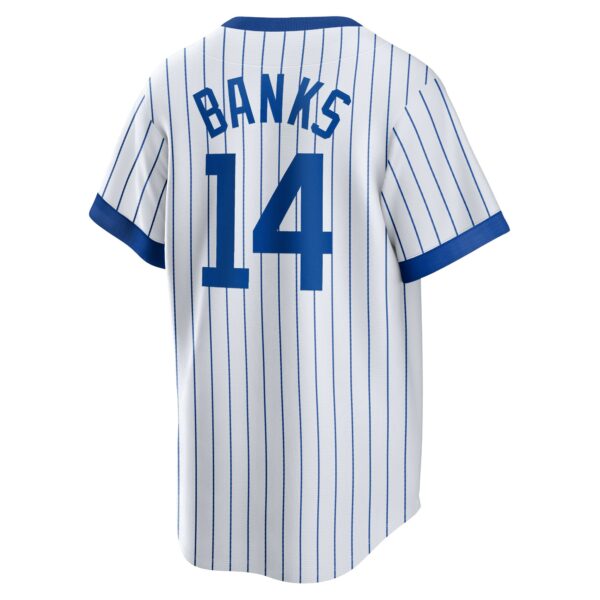 Men’s Chicago Cubs Ernie Banks Nike White Home Cooperstown Collection Player Jersey