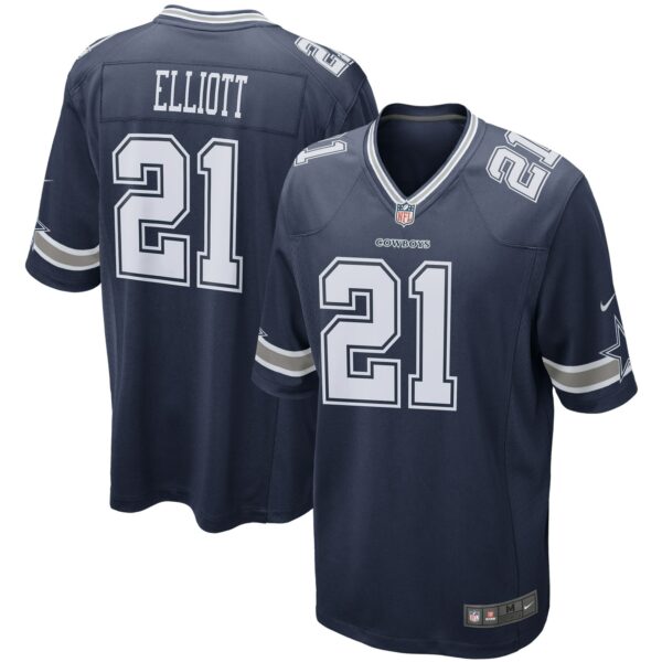 Men’s Dallas Cowboys Ezekiel Elliott Nike Navy Game Team Jersey