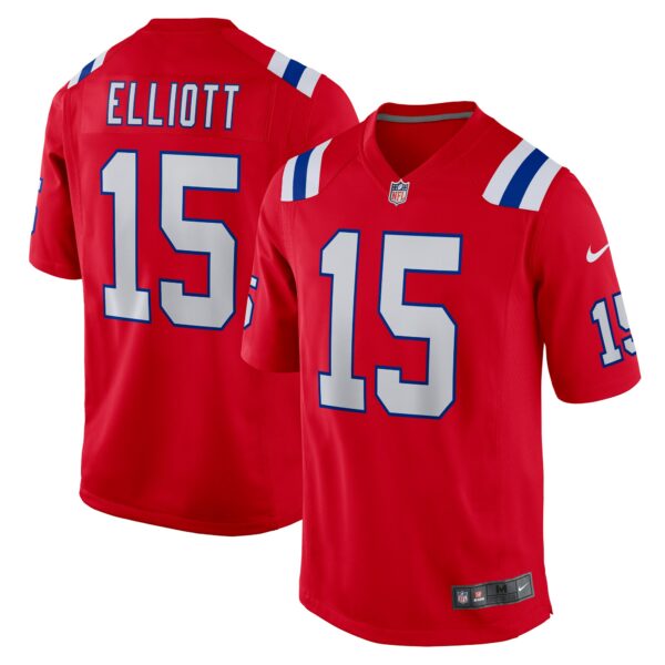 Men’s New England Patriots Ezekiel Elliott Nike Red Alternate Game Player Jersey