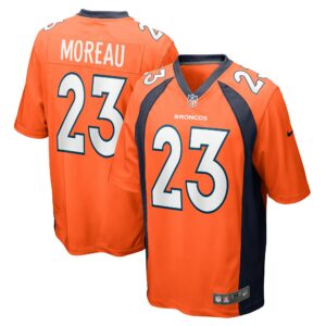 Men's Denver Broncos Fabian Moreau Nike Orange Team Game Jersey