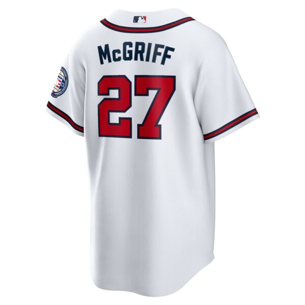 Men’s Atlanta Braves Fred McGriff Nike White 2023 Hall of Fame Patch Inline Replica Jersey