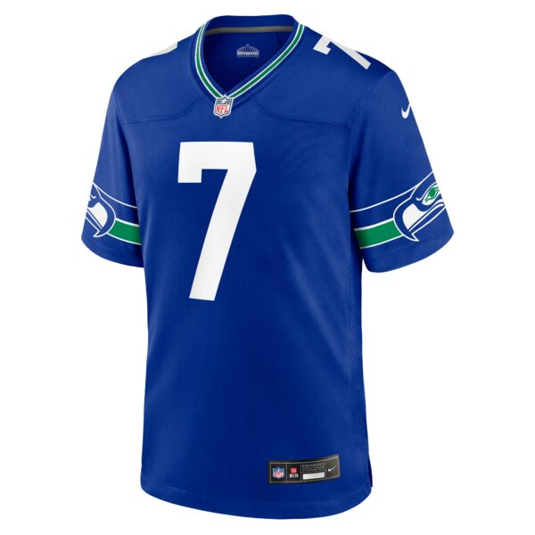 Men’s Seattle Seahawks Geno Smith Nike Royal Throwback Player Game Jersey