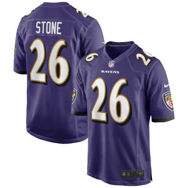 Men’s Baltimore Ravens Geno Stone Nike Purple Game Jersey