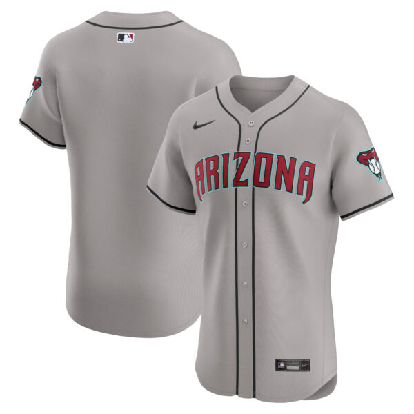 Men’s Arizona Diamondbacks Nike Gray 2024 Road Vapor Premier Elite Patch Jersey