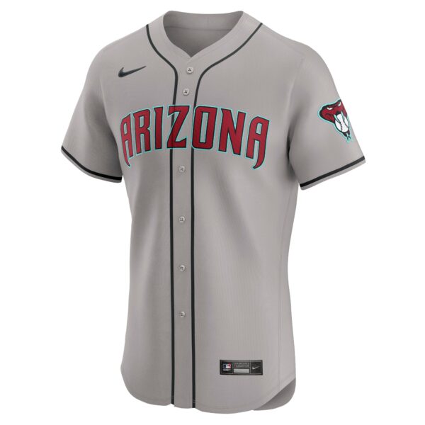 Men’s Arizona Diamondbacks Nike Gray 2024 Road Vapor Premier Elite Patch Jersey