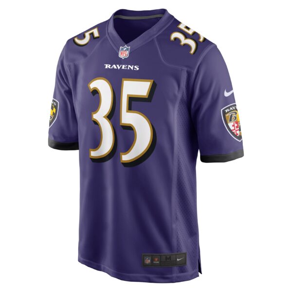 Men’s Baltimore Ravens Gus Edwards Nike Purple Game Jersey