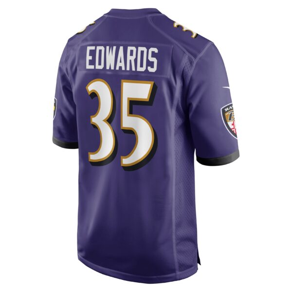 Men’s Baltimore Ravens Gus Edwards Nike Purple Game Jersey