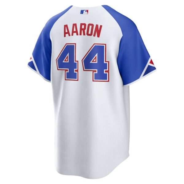 Men’s Atlanta Braves Hank Aaron Nike White 2023 City Connect Replica Player Jersey