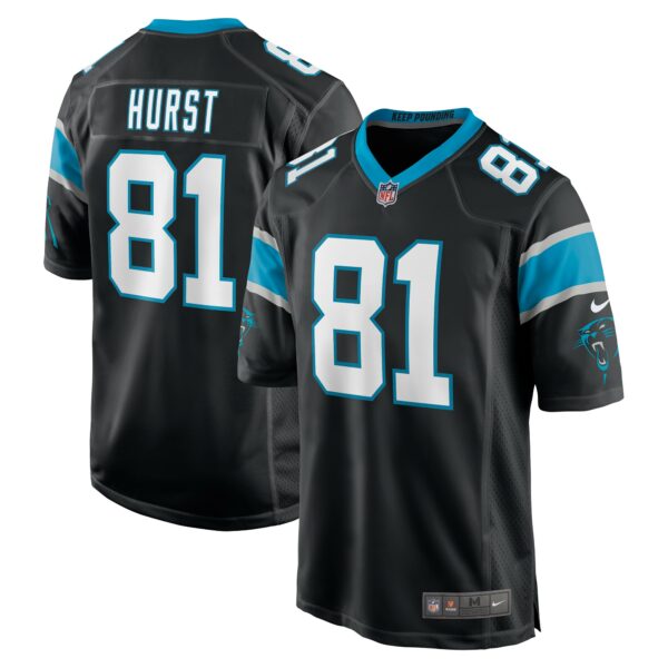 Men’s Carolina Panthers Hayden Hurst Nike Black Game Player Jersey