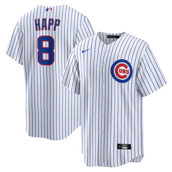 Men’s Chicago Cubs Ian Happ Nike White Home Replica Jersey