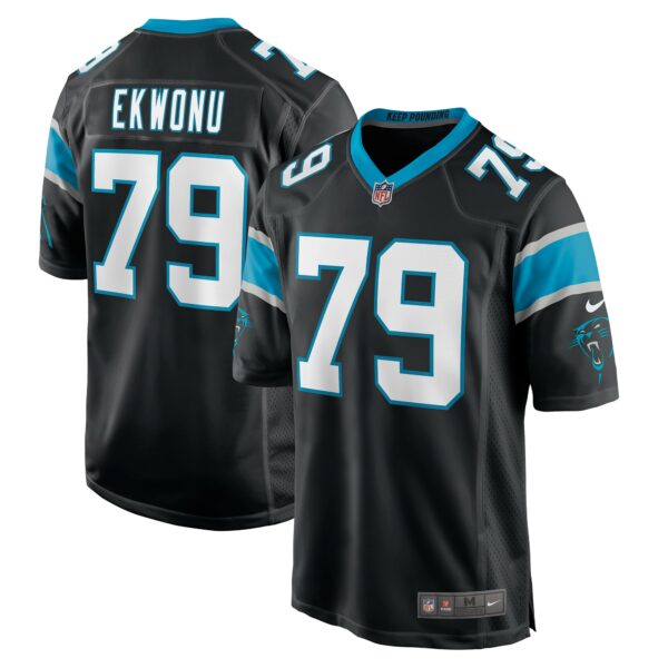 Men’s Carolina Panthers Ikem Ekwonu Nike Black Player Game Jersey