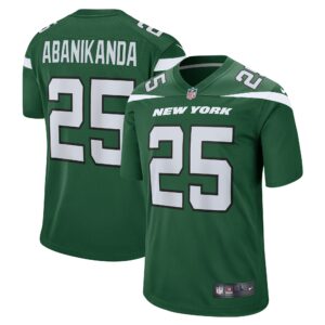 Men's New York Jets Israel Abanikanda Nike Gotham Green Game Jersey