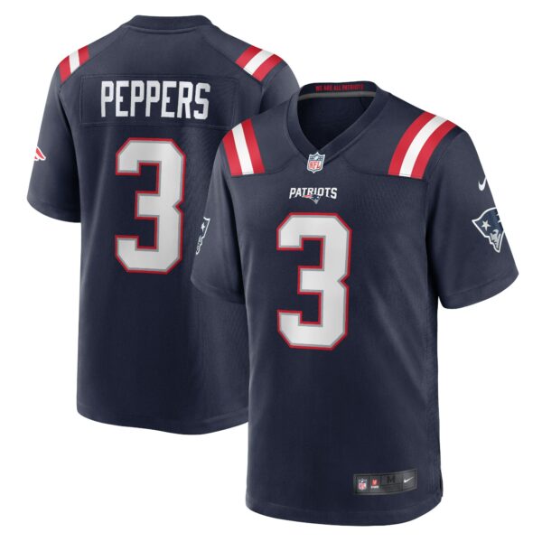 Men’s New England Patriots Jabrill Peppers Nike Navy Game Jersey