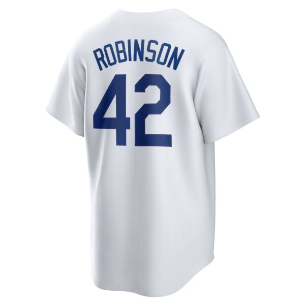 Men’s Brooklyn Dodgers Jackie Robinson Nike White Home Cooperstown Collection Player Jersey