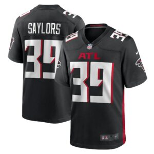 Men's Atlanta Falcons Jacob Saylors Nike Black Game Jersey