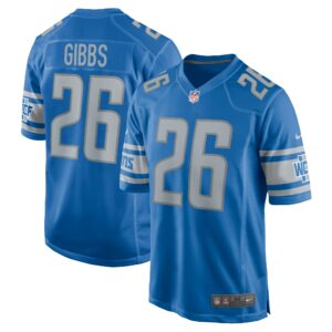 Men's Detroit Lions Jahmyr Gibbs Nike Blue 2023 NFL Draft First Round Pick Game Jersey