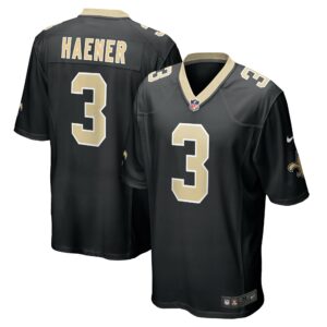 Men's New Orleans Saints Jake Haener Nike Black Team Game Jersey