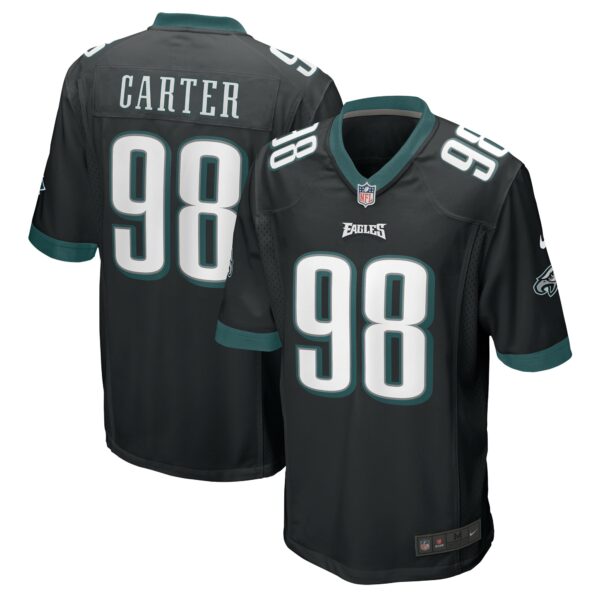 Men’s Philadelphia Eagles Jalen Carter Nike Black Alternate Team Game Jersey