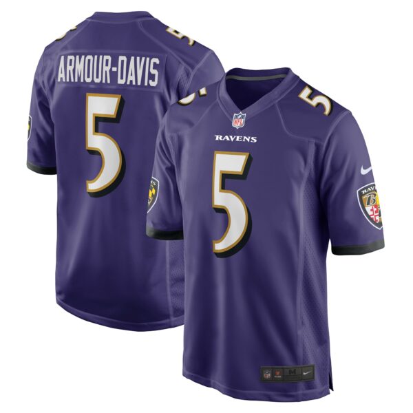 Men’s Baltimore Ravens Jalyn Armour-Davis Nike Purple Game Player Jersey