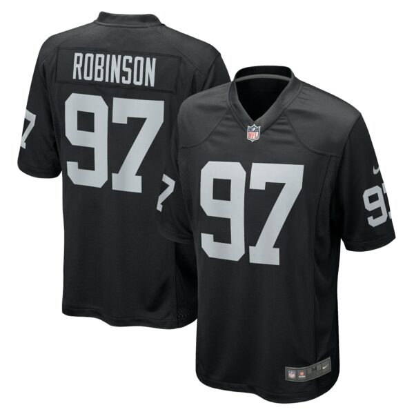 Men’s Las Vegas Raiders Janarius Robinson Nike Black Team Game Jersey