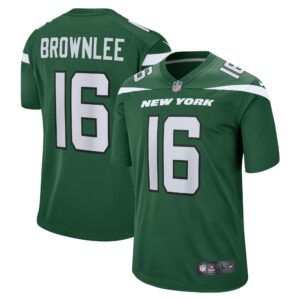 Men's New York Jets Jason Brownlee Nike Gotham Green Game Jersey