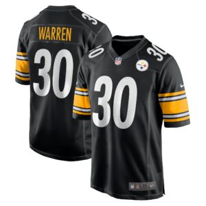 Men's Pittsburgh Steelers Jaylen Warren Nike Black Alternate Game Jersey