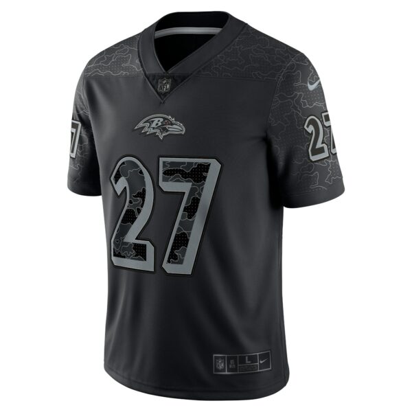 Men’s Baltimore Ravens J.K. Dobbins Nike Black RFLCTV Limited Jersey