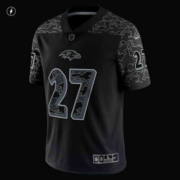 Men’s Baltimore Ravens J.K. Dobbins Nike Black RFLCTV Limited Jersey