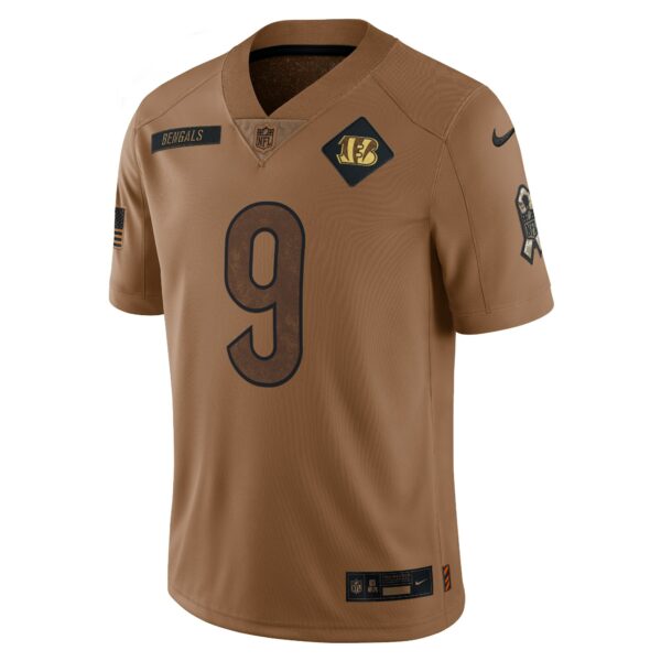 Men’s Cincinnati Bengals Joe Burrow Nike Brown 2023 Salute To Service Limited Jersey