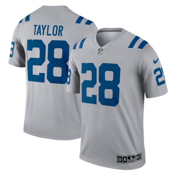 Men’s Indianapolis Colts Jonathan Taylor Nike Gray Inverted Legend Jersey