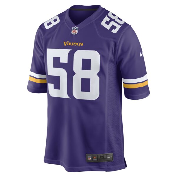 Men’s Minnesota Vikings Jordan Hicks Nike Purple Game Player Jersey