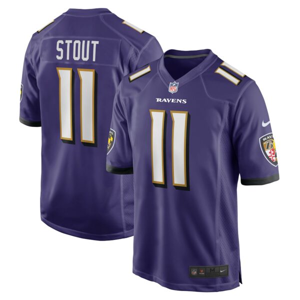 Men’s Baltimore Ravens Jordan Stout Nike Purple Player Game Jersey