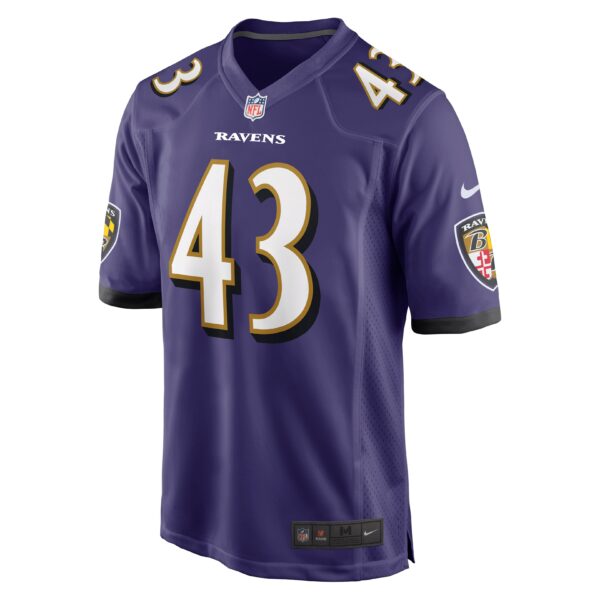 Men’s Baltimore Ravens Justice Hill Nike Purple Game Jersey