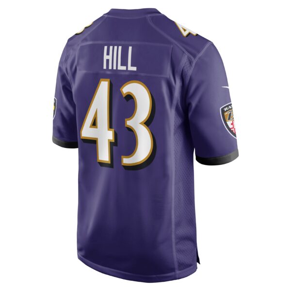 Men’s Baltimore Ravens Justice Hill Nike Purple Game Jersey