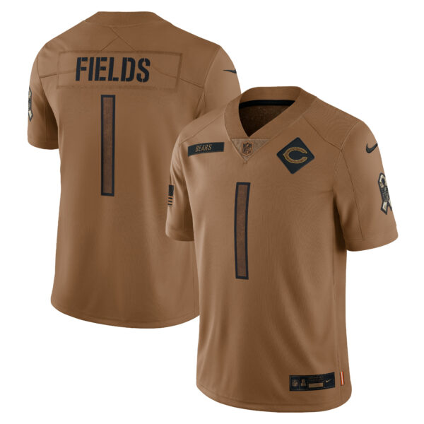 Men’s Chicago Bears Justin Fields Nike Brown 2023 Salute To Service Limited Jersey